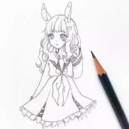 少女的图画简单图片,少女图画中的纯真与魅力
